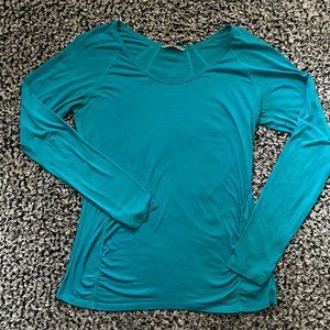 Athleta Large Aqua Blue Long Sleeve Top
